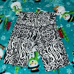 Zebra print workout shorts